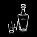 25 Oz. Crystalline Frazier Decanter w/ 2 On The Rocks Glasses